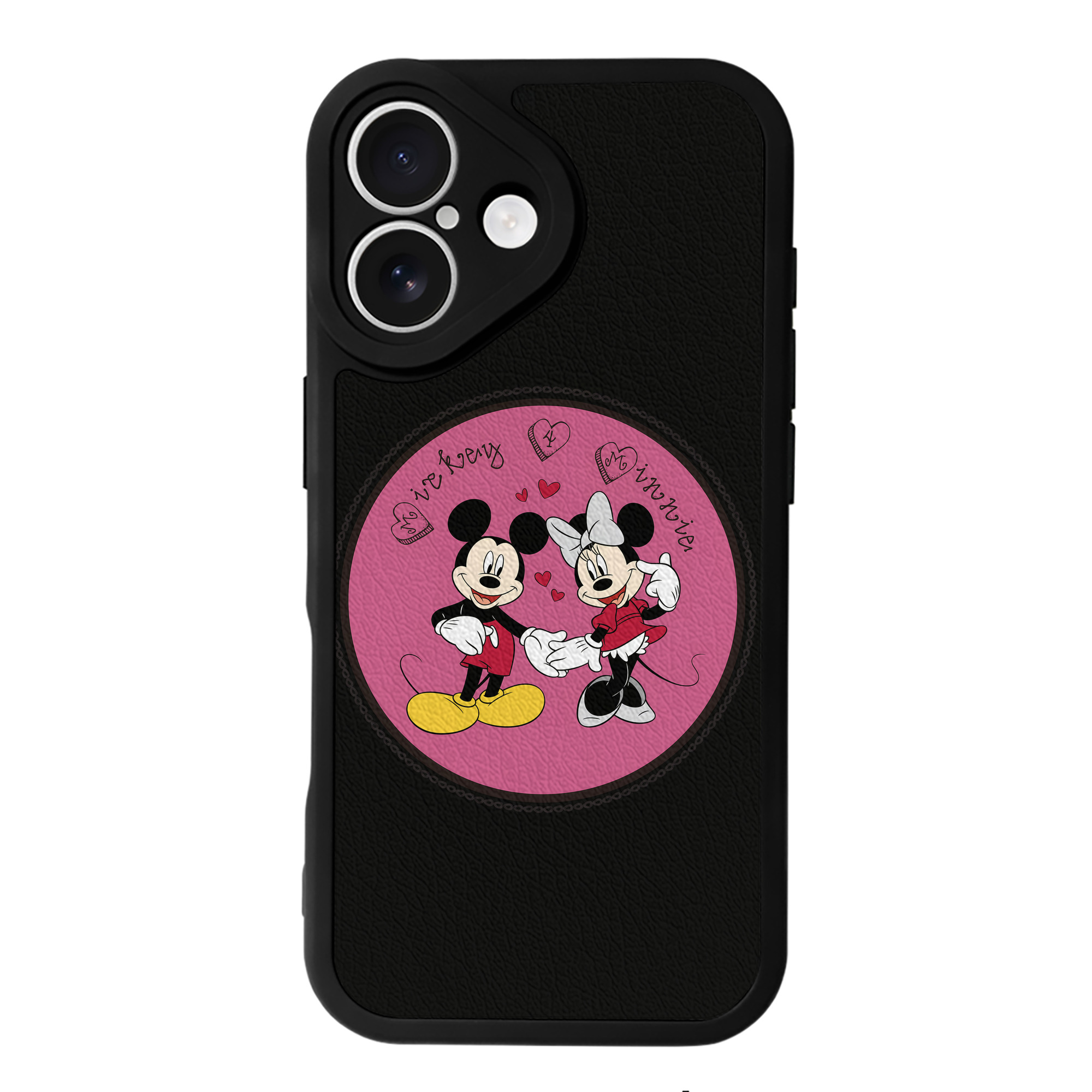 （画像用） ミッキーマウス Mickey Mouse 【iPhone 16シリーズ対応】シリコンスマホケース（レザー調） 材質：シリコン